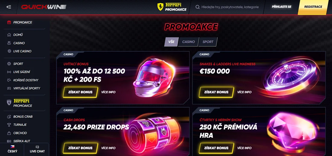 Pracovní bonusy a promo kódy v Quickwin Bonusy a promo kódy v Quickwin